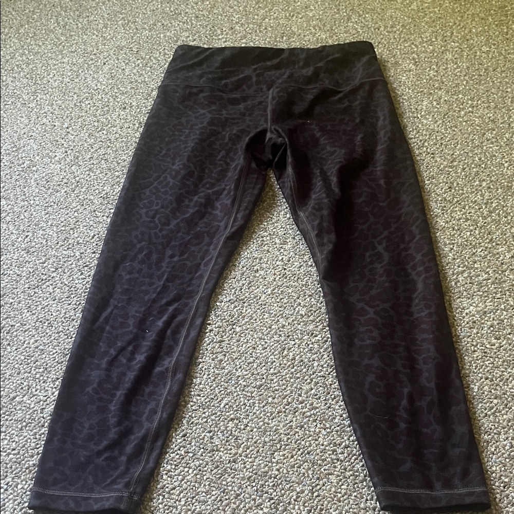 Athleta Black Animal-Print Elation Leggings